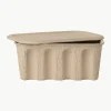 Opbergdozen Pulp van papierpulp, D 18 cm, 2 stuks