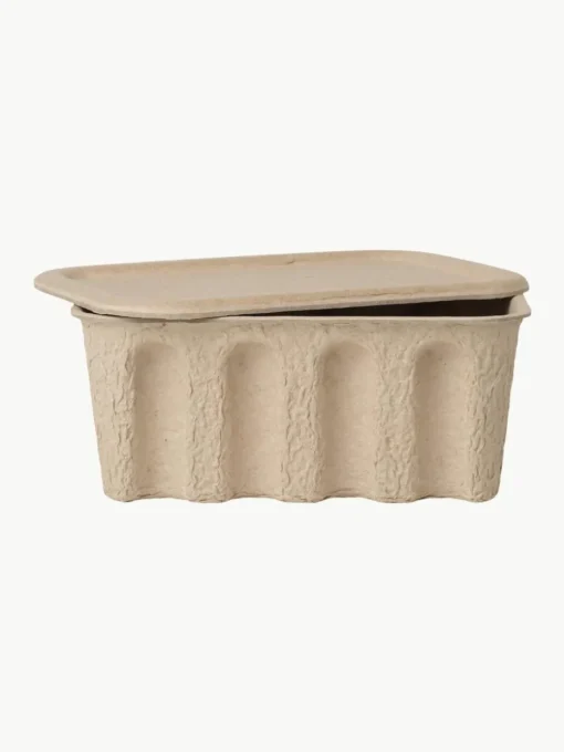 Opbergdozen Pulp van papierpulp, D 18 cm, 2 stuks
