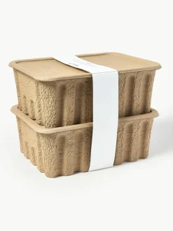 Opbergdozen Pulp van papierpulp, D 30 cm, 2 stuks