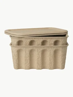 Opbergdozen Pulp van papierpulp, D 18 cm, 2 stuks