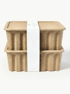 Opbergdozen Pulp van papierpulp, D 30 cm, 2 stuks