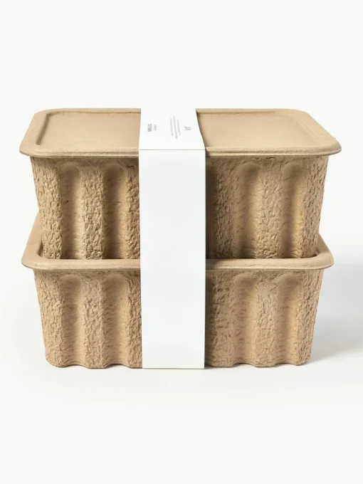 Opbergdozen Pulp van papierpulp, D 30 cm, 2 stuks