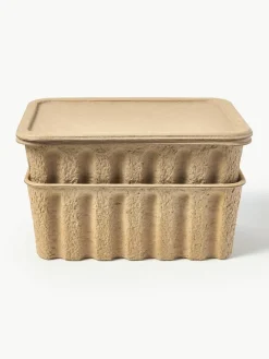Opbergdozen Pulp van papierpulp, D 30 cm, 2 stuks