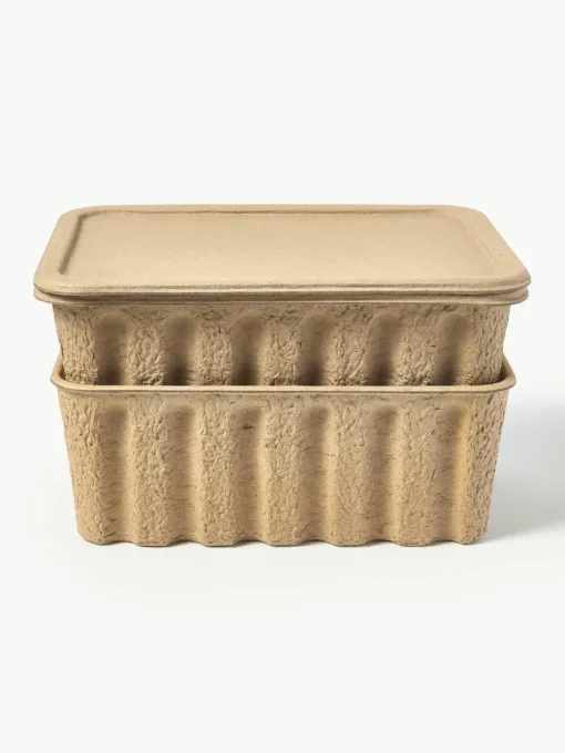 Opbergdozen Pulp van papierpulp, D 30 cm, 2 stuks