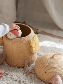Opbergmand Charlie the Chicken met deksel, handgemaakt
