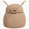 Opbergmand Peggy the Pig met deksel, handgemaakt