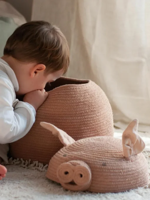 Opbergmand Peggy the Pig met deksel, handgemaakt