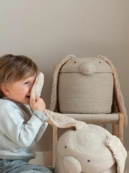 Opbergmand Rita the Rabbit met deksel, handgemaakt