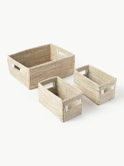 Opbergmanden Aleya van zeegras, set van 3