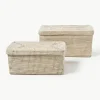 Opbergmanden Aleya van zeegras met deksel, set van 2