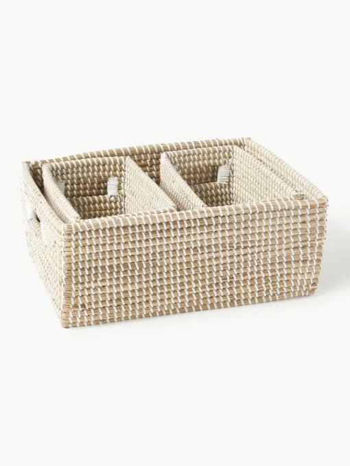 Opbergmanden Aleya van zeegras, set van 3