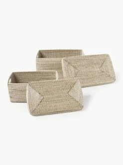 Opbergmanden Aleya van zeegras met deksel, set van 2
