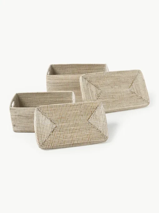 Opbergmanden Aleya van zeegras met deksel, set van 2