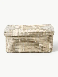 Opbergmanden Aleya van zeegras met deksel, set van 2