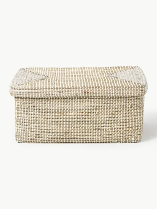 Opbergmanden Aleya van zeegras met deksel, set van 2