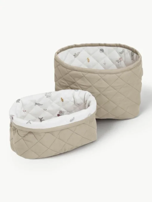 Opbergmanden Fawn van biokatoen, set van 2
