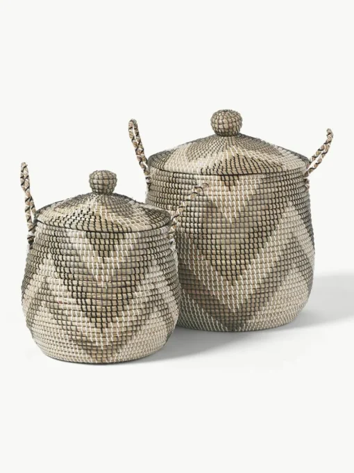 Opbergmanden Mija met deksel, set van 2