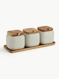Opbergpotten Essentials met dienblad, set van 4