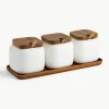 Opbergpotten Essentials met dienblad, set van 4