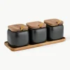 Opbergpotten Essentials met dienblad, set van 4