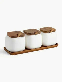 Opbergpotten Essentials met dienblad, set van 4