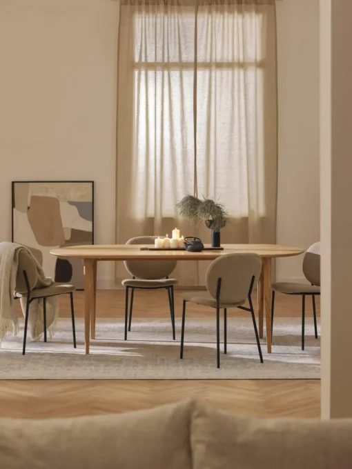 Ovale eettafel Archie van eikenhout, 200 x 100 cm
