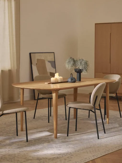 Ovale eettafel Archie van eikenhout, 200 x 100 cm