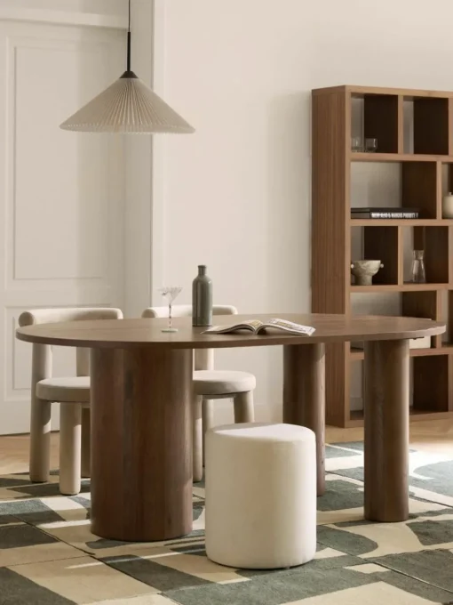 Ovale eettafel Dunia van eikenhout, 180 x 110 cm