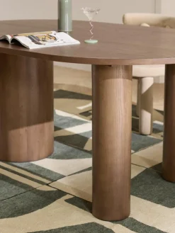 Ovale eettafel Dunia van eikenhout, 180 x 110 cm