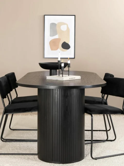 Ovale houten eettafel Bianca, 200 x 90 cm