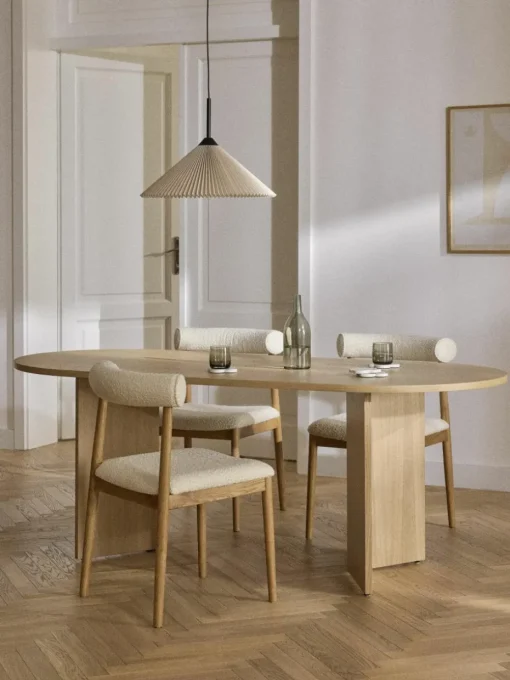 Ovale houten eettafel Toni, 200 x 90 cm