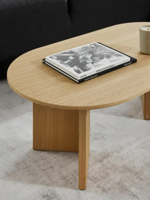 Ovale houten salontafel Toni