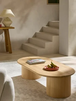Ovale salontafel Didi van eikenhout