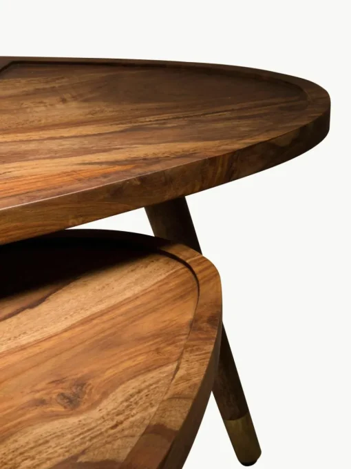 Ovale salontafel Sham van sheeshamhout, set van 2