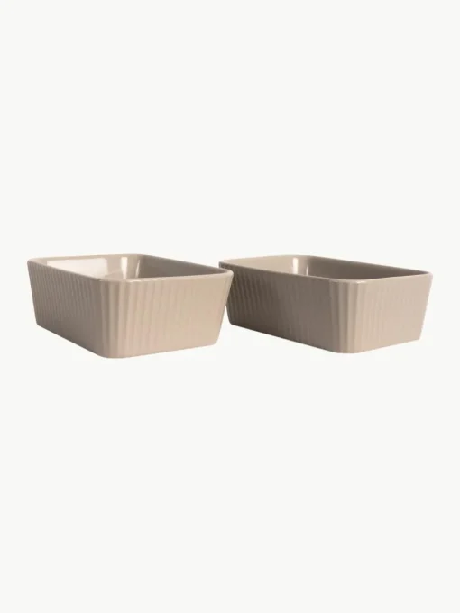 Ovenschalen Flora met geribbeld oppervlak, 2 stuks