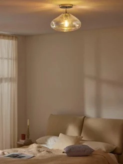 Plafondlamp Amora van iriserend glas