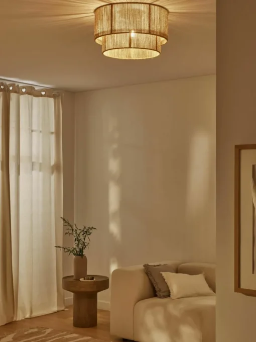 Plafondlamp Cecillia van jute