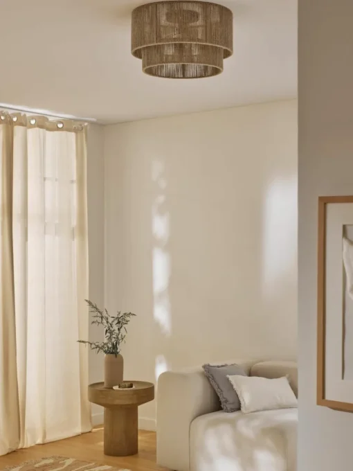 Plafondlamp Cecillia van jute