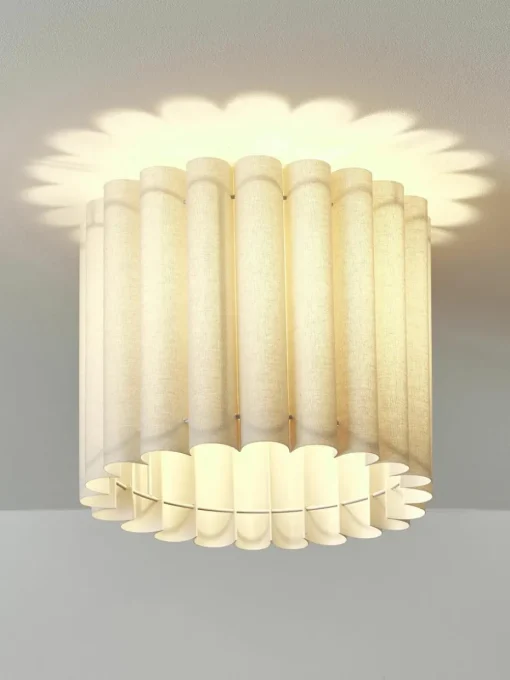Plafondlamp Lucina van linnen