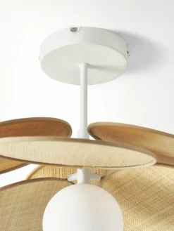 Plafondlamp Milani met decoratie uit natuurlijke vezels