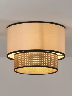 Plafondlamp Vienna van Weens vlechtwerk met stof