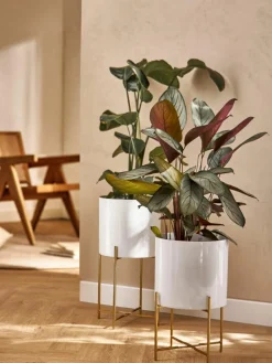 Plantenpotten Mina van metaal, set van 2
