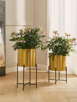 Plantenpotten Mina van metaal, set van 2