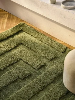 Pluizig hoogpolig vloerkleed Genève met verhoogde hoog-laag structuur
