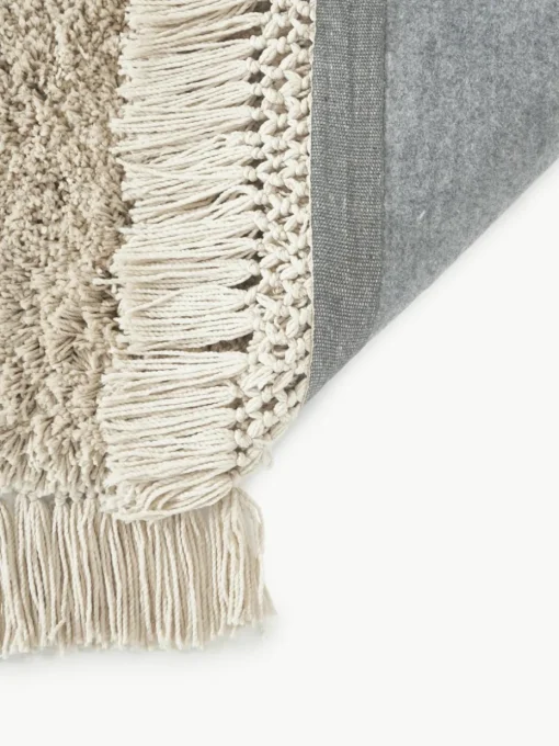 Pluizig hoogpolig vloerkleed Dreamy met franjes
