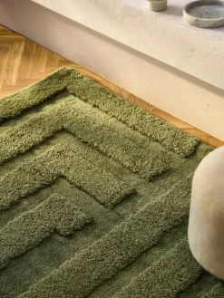 Pluizig hoogpolig vloerkleed Genève met verhoogde hoog-laag structuur