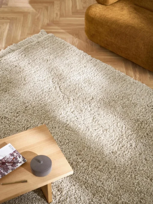 Pluizig hoogpolig vloerkleed Dreamy met franjes