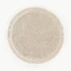 Pluizig rond hoogpolig vloerkleed Dreamy met franjes