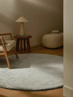 Pluizig rond hoogpolig vloerkleed Leighton