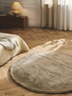 Pluizig rond hoogpolig vloerkleed Leighton